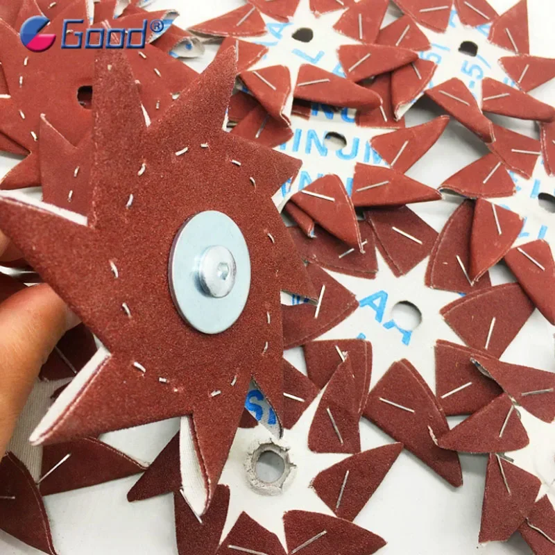 5Pcs Octagonal Sandpaper Double Layer/Single Layer 6mm Shank Woodworking Carving Grinding Disc Abrasive Polishing Tool