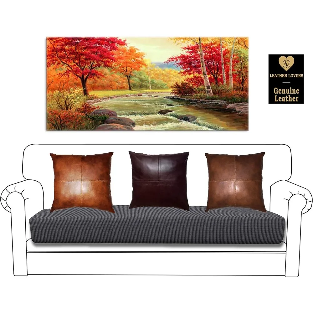 غطاء وسادة من جلد الخراف - غطاء وسادة أريكة مقاس 22 × 22 بوصة لأغطية رمي مزخرفة لغرفة المعيشة وغرفة النوم #4