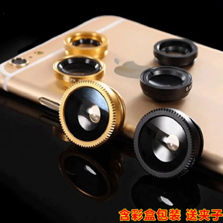 Mobile Phone Fisheye Lens 3 In 1 Special Effects Mobile Phone Lens Magnifier Fisheye Wide Angle Macro Selfie Photography Lens