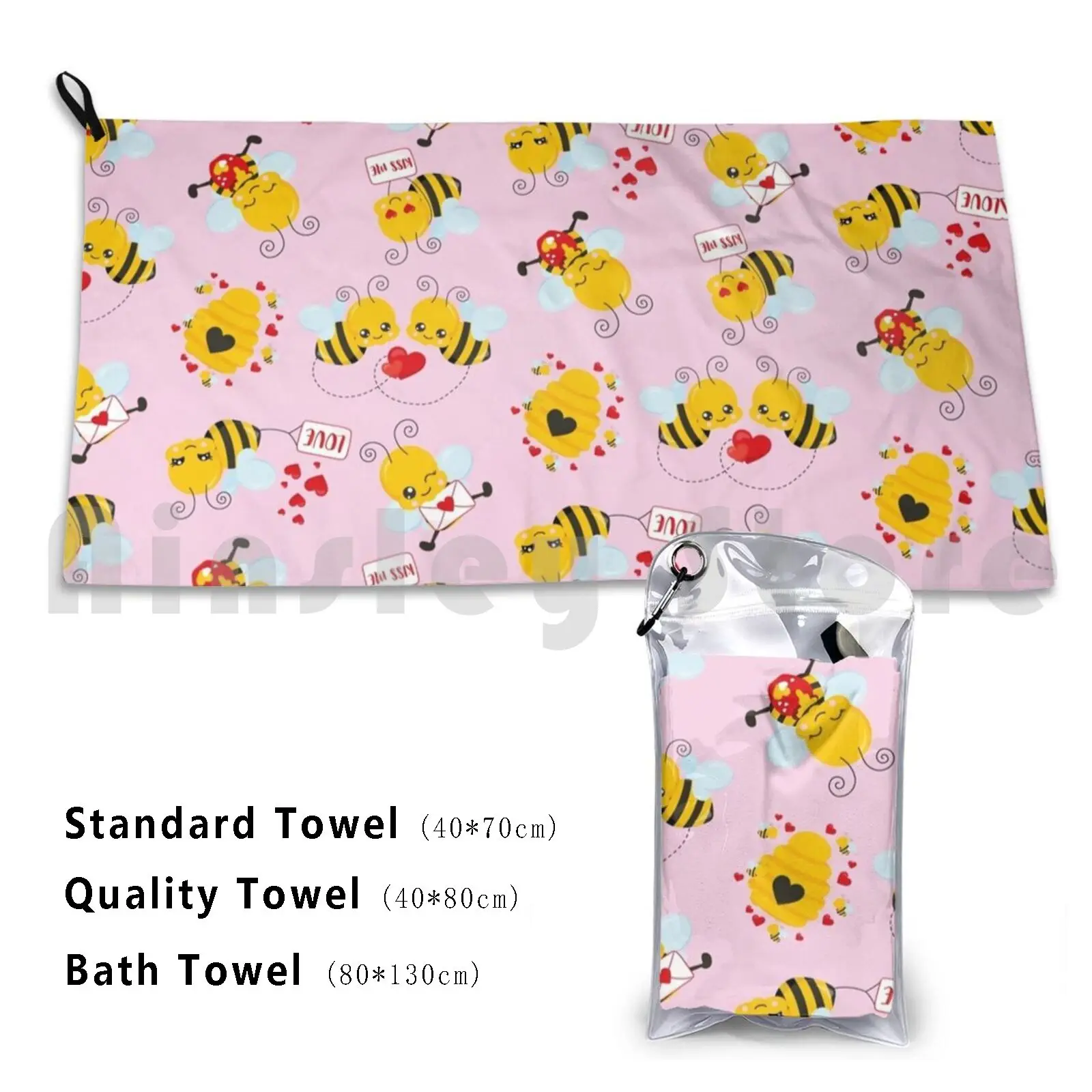 Love Bee Neck Gaiter Pink Bee Love Neck Gator Bath Towel Beach Cushion 3168 Bee Bee Hive Bee Lover Bee Bee