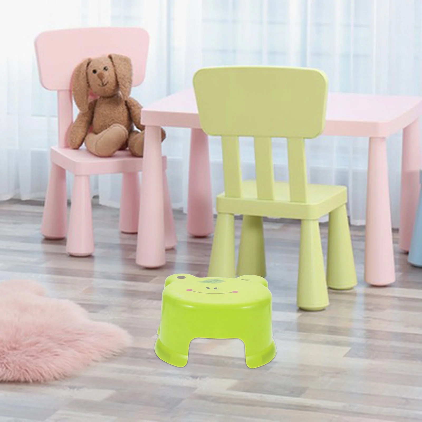 Cartoon Plastic Stool Step Kids Bathroom Toilet Foot Rest Bed Round Bedside Low Small Stools for Short
