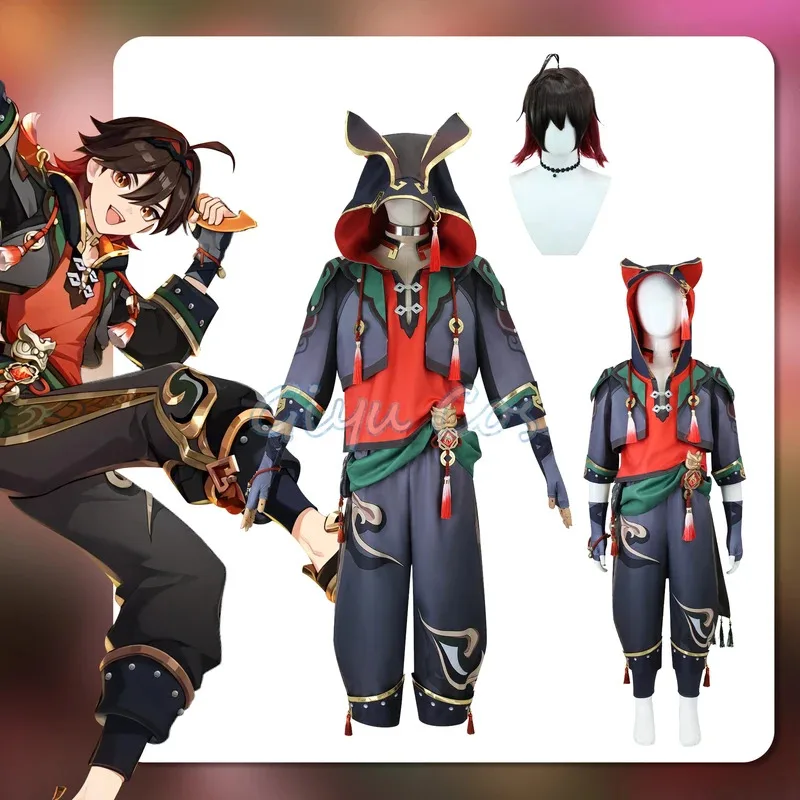 

Игровой костюм для косплея Genshin Impact, униформа, парик, аниме, костюмы на Хэллоуин в китайском стиле, игра