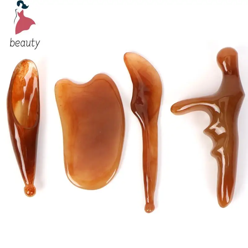 Sisir pijat piring kerokan Resin papan Gua Sha pijat SPA Resin pemijat tubuh pengeruk akupunktur