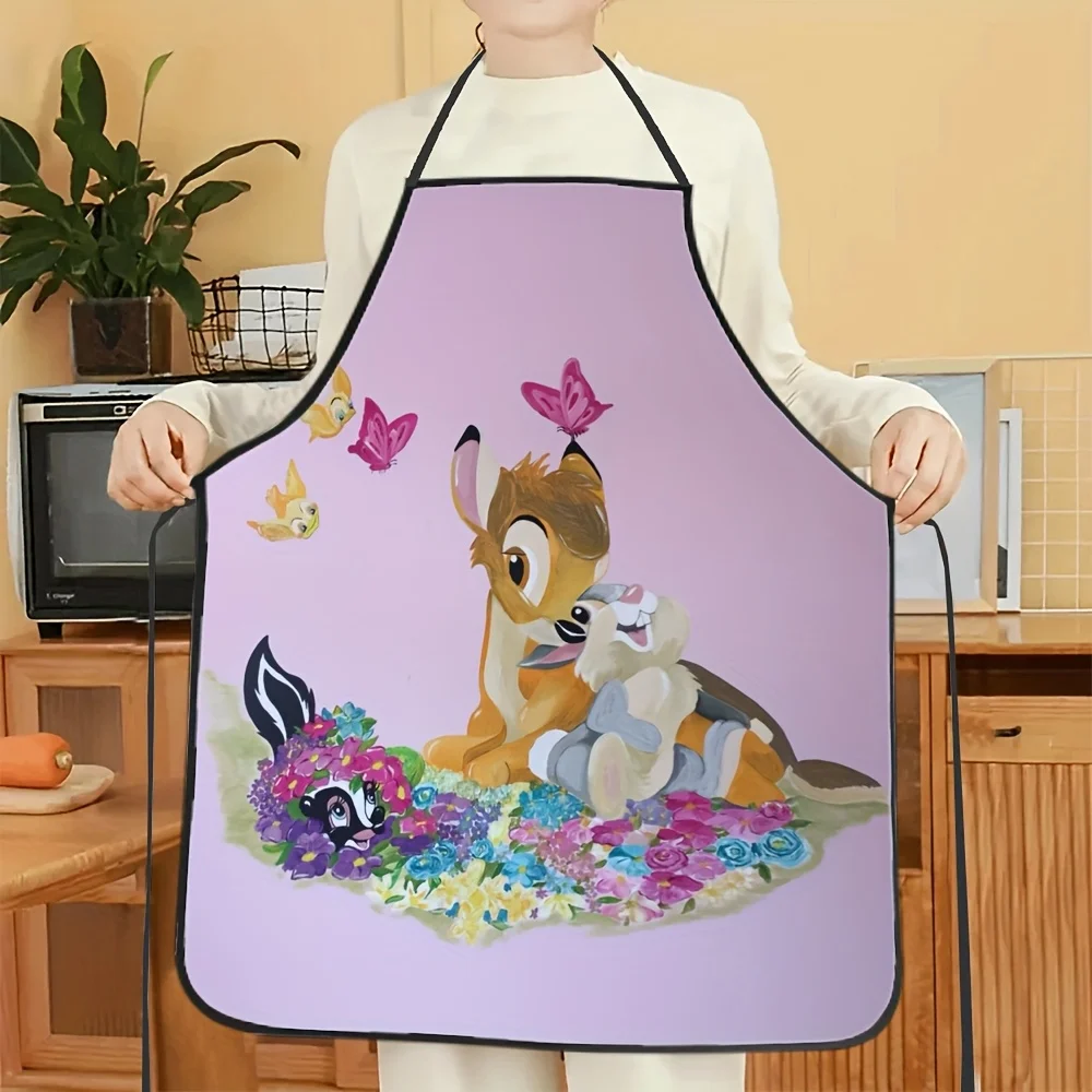 قطعة واحدة من مريلة بطابع بامبي، مثالية للمطبخ والتنظيف المنزلي، والطبخ المنزلي، ومريلة نادل الشيف للمقاهي ومطاعم الشواء، ومستلزمات المطبخ، وهدايا العطلات #1