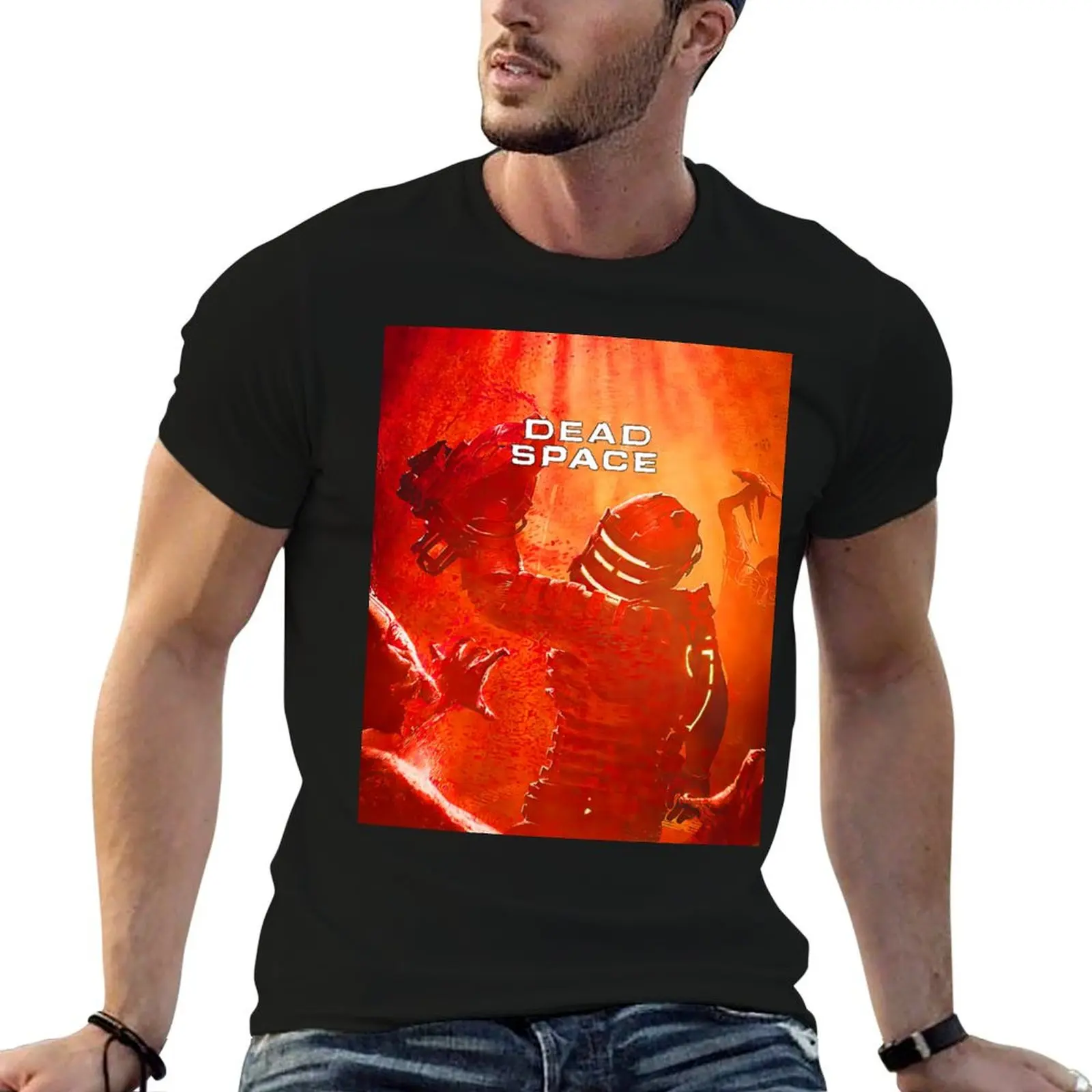 Camiseta Dead Space Horror Artwork XC-1 para homem, camisetas de algodão macio com estampas, camisetas masculinas com estampa gráfica
