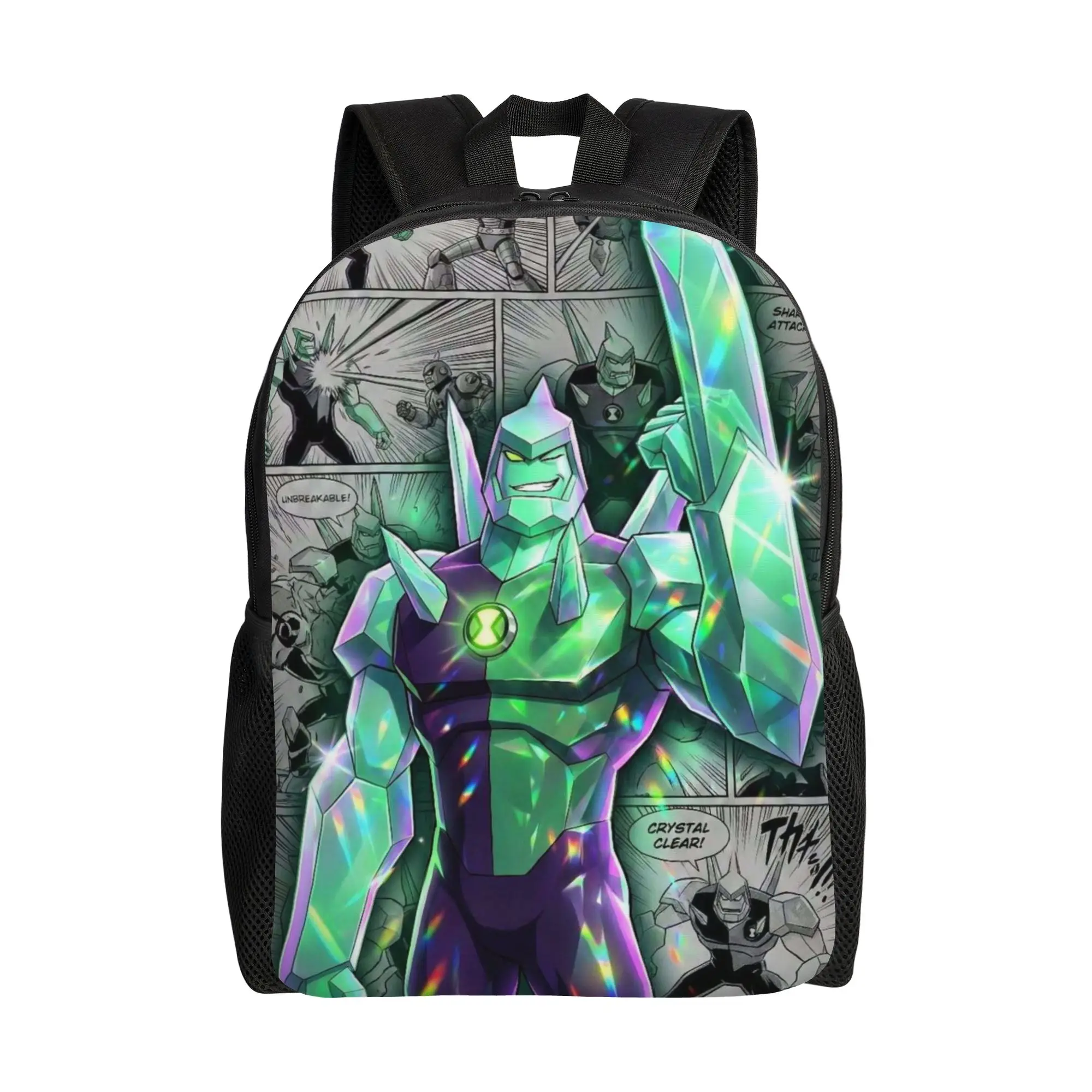 Back to school season Kawaii Diamondhead Ben10 Crystal Alien Bookbag  For Men Women Backpack
