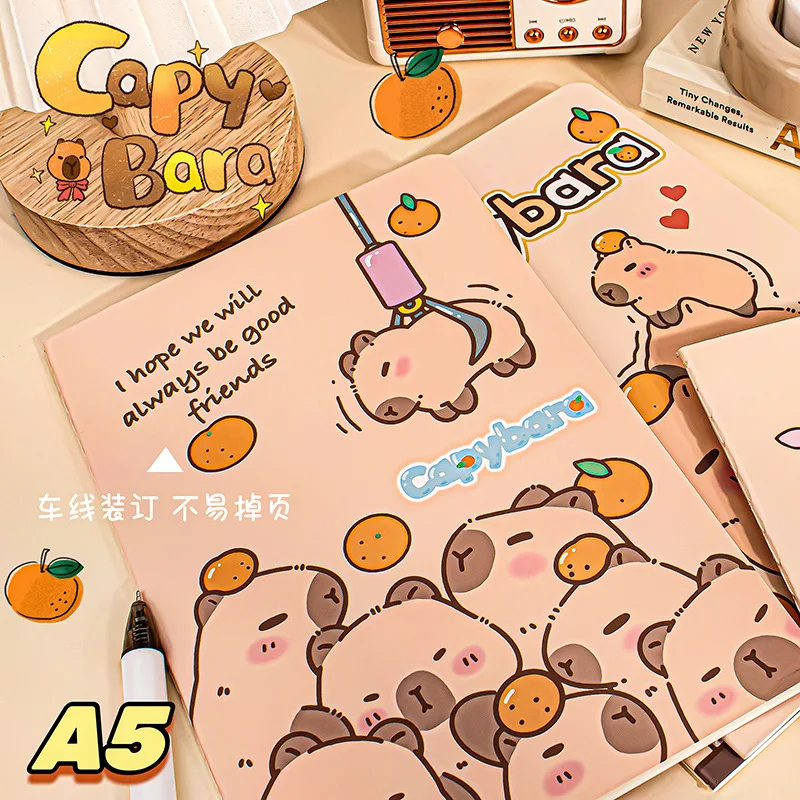 1 PCS Random Capybara Notebook Diary Planner Student Learning Stationery Office School Supplies Aesthetic Notebooks