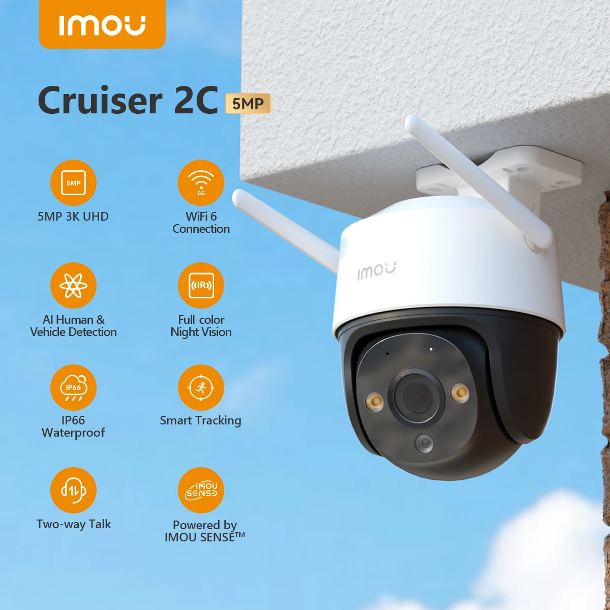 IMOU Cruiser 2 3/5MP Outdoor PTZ WiFi Camera IP66 Weatherproof