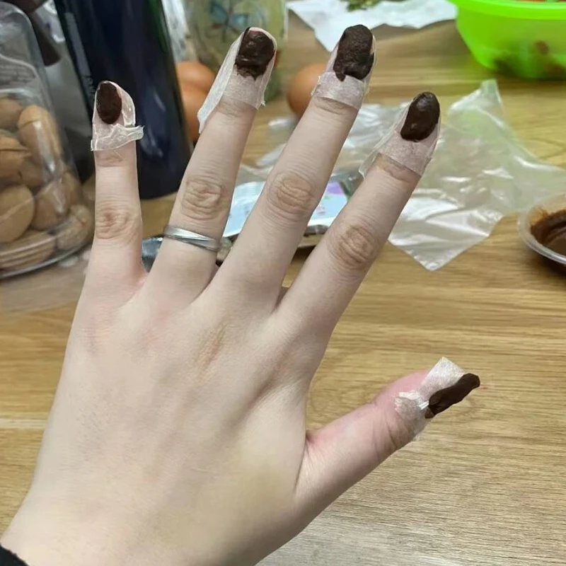 30g Weinrot Schwarz Natürliches Pflanzen-Henna-Pulver mit Werkzeugen Nagelfärben Farbe Langlebiger Glanz für Männer Frauen