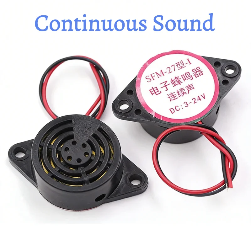 5pcs SFM-27 High-decibel Alarm DC3-24V Electronic Buzzer Beep Alarm Intermittent Continuous Beep Active Buzzer Sounder