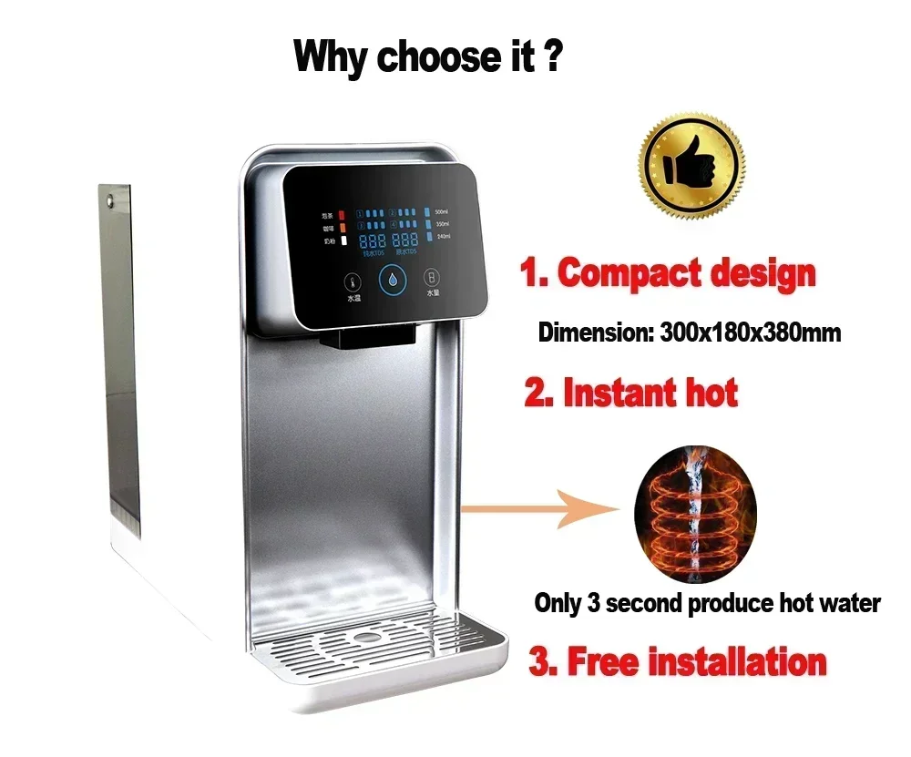 Newly designed portable mini desktop reverse osmosis system hot ro water dispenser Hot sales