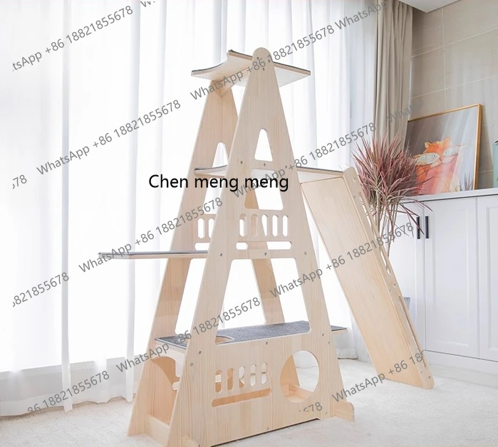 

Solid wood cat climbing frame tree nest cat scratching board large toys do not occupy a small pet