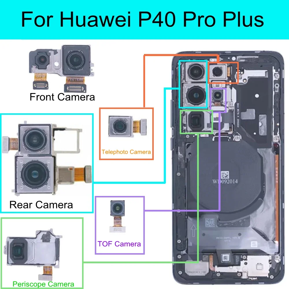 

Передняя и задняя камера для Huawei P40 Pro PLUS, обращенный и задний сверхширокоугольный разъем камеры, телеобъективный модуль, гибкий кабель, замена