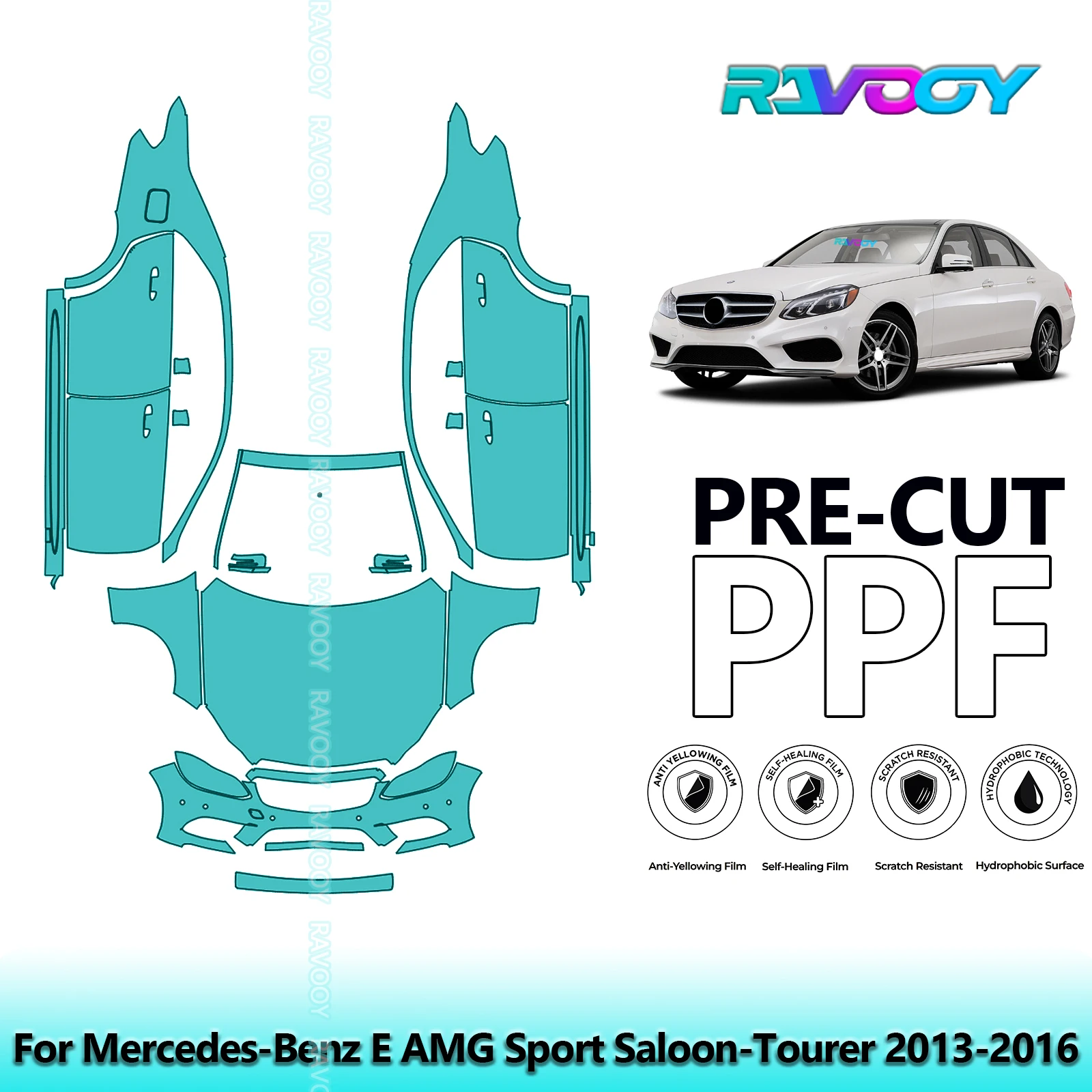 

Car Front Kit+Doors Clear Bra Precut PPF Paint Protection Film For Mercedes-Benz E AMG Sport Saloon-Tourer 2013-2016