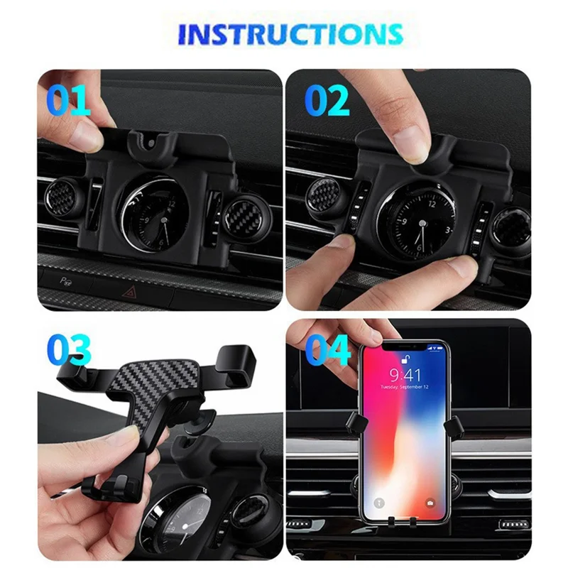 Car Accessories Console Air Vent Cradle Cell Phone Holder Support GPS Stand Mount for Ford F150 F-150 Raptor 17- 19