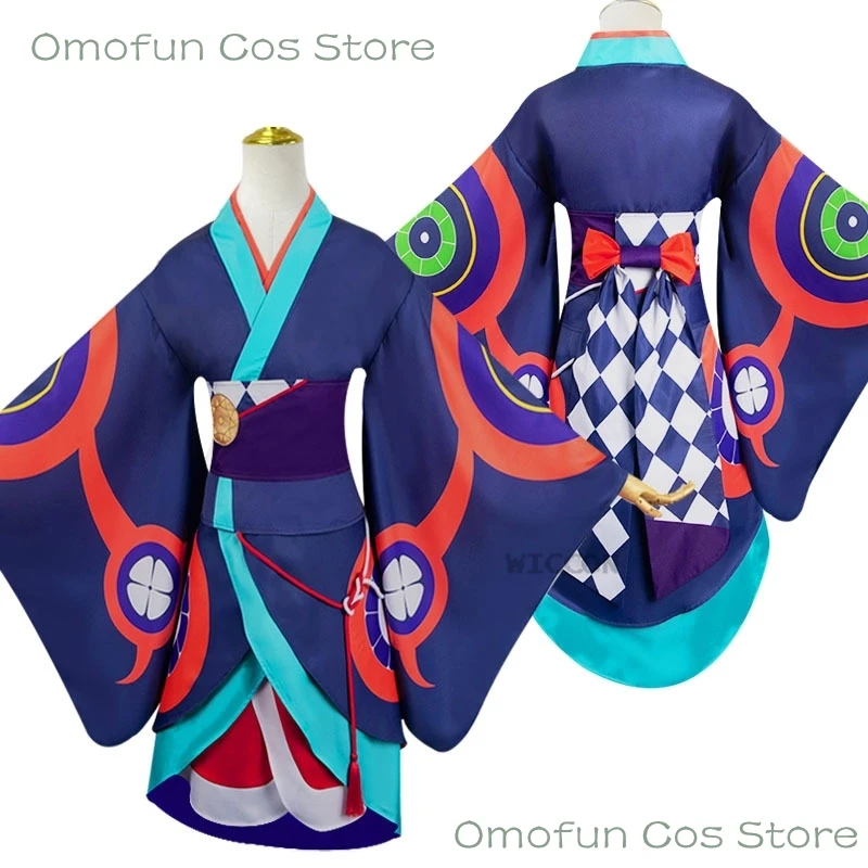 Retro Anime Manga Mononoke Medicine Seller Cosplay Costume Kusuriuri Kimono Wig Uniform  Halloween Carnival Party Outfit Unisex