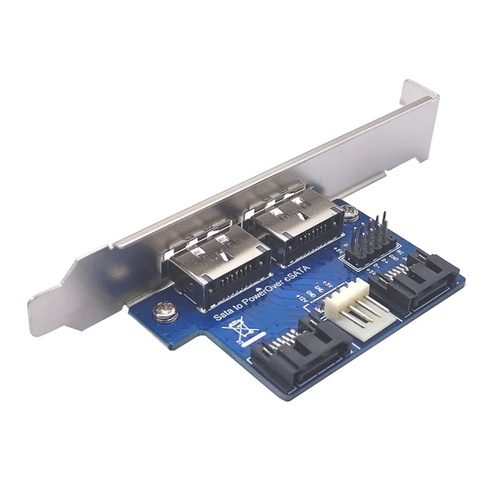 데스크탑 컴퓨터 듀얼 포트 SATA-전원 ESATAp 9 핀-USB 2.0 변환기 확장 후면 브래킷 카드