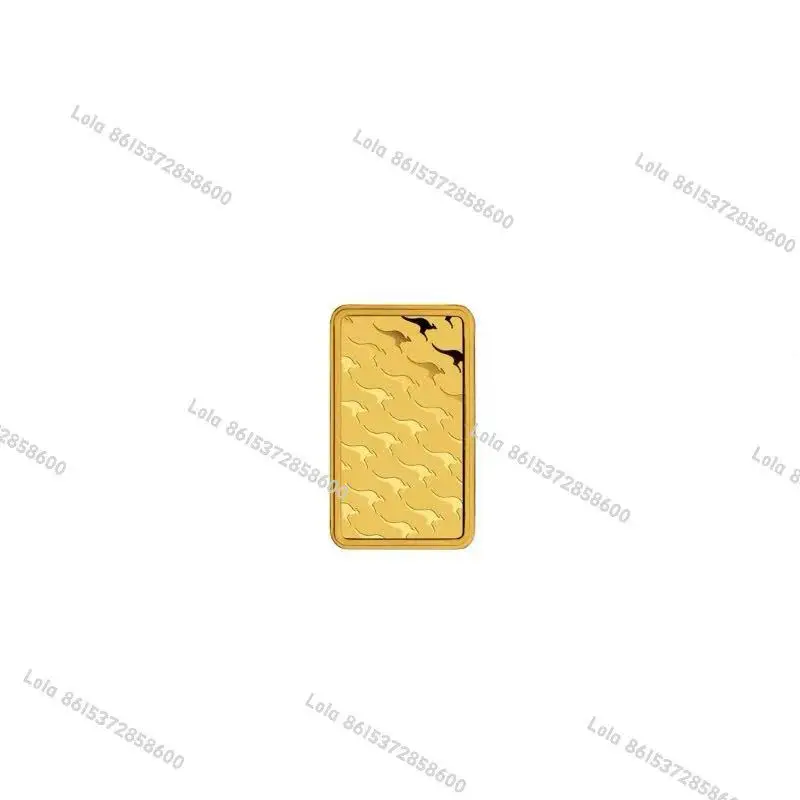 1oz/2.5g/5g/10g/20g/50g/100g Sealed packing Copper Bar 24k Gold Plated Bullion Ingot Non-magnetic Unique Serial number Craft