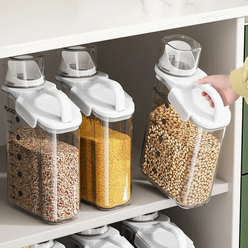 Moisture-proof Sealed Jar for Grains Pet Food Portable Storage with Scale Sealed Food Storage Jar Kitchen Organizer for Dry Food