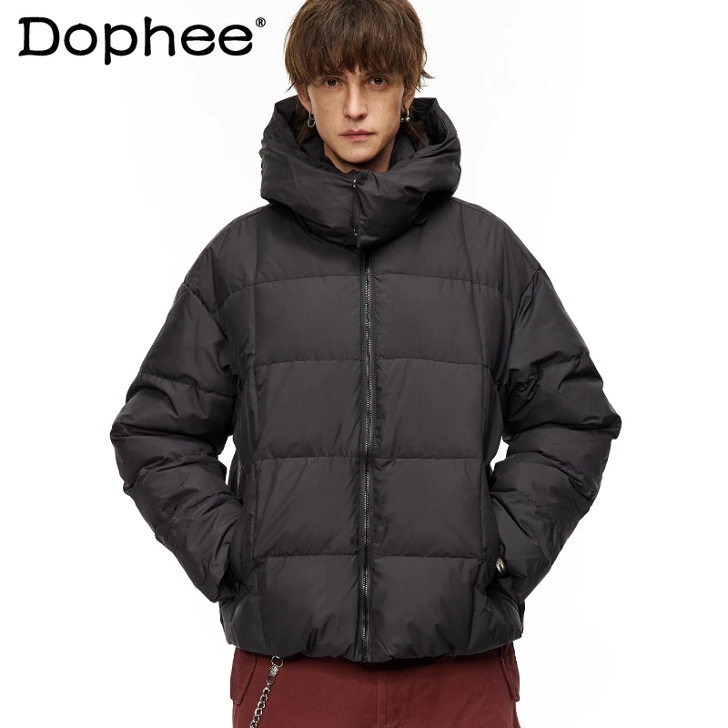 موضة انفصال مقنعين أسفل السترات الرجال النساء 2025 شتاء جديد بلون أسفل معاطف الباردة واقية الدافئة الأبيض بطة أسفل معاطف