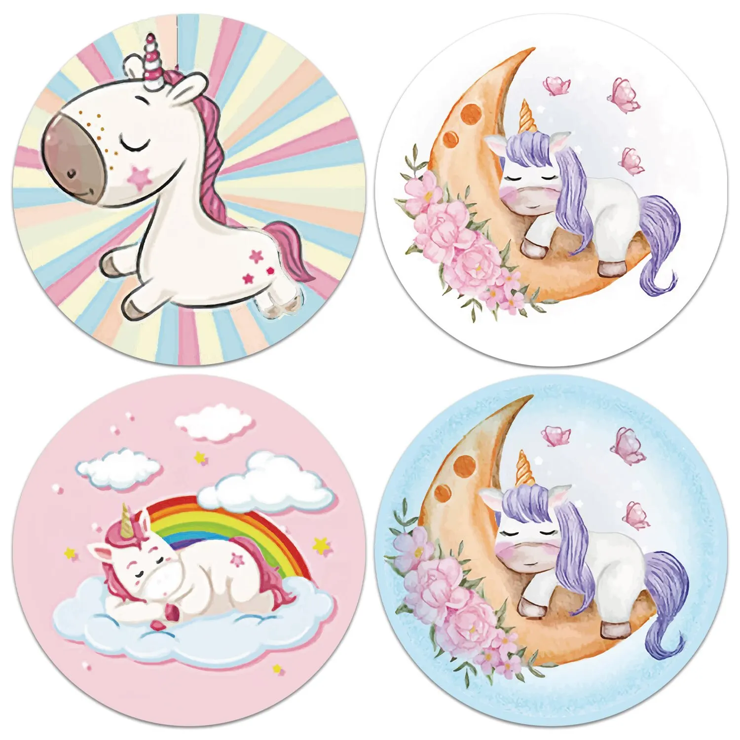 500pcs Cartoon Unicorn Sticker Kids Reward VintageSticker Gift Decoration Label Teacher Encouragement Student Stationery Sticker