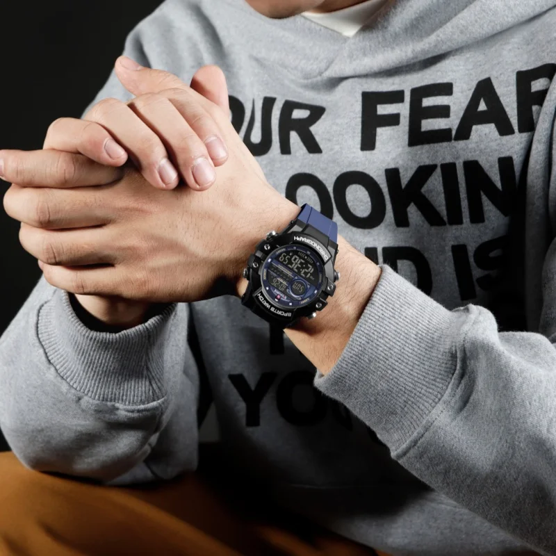 NAVIFORCE 6102 ساعة رقمية للرجال التقويم مقاوم للماء سيليكون موضة الساعات الإلكترونية الرياضية للرجل relojes para hombres