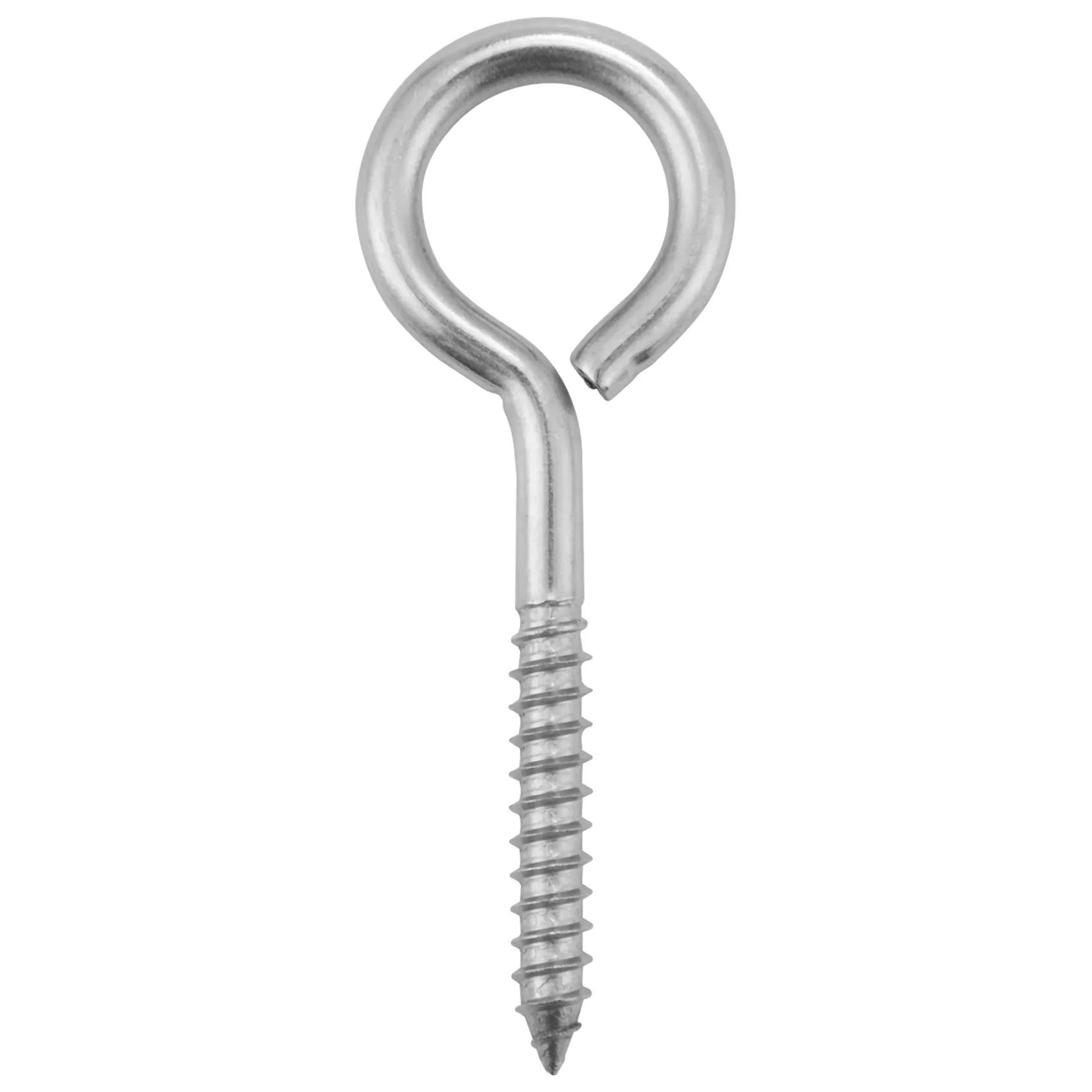 2025 Trend 10 Pack Stainless Steel Eye Shape Screws Metal Hook Wood Terminal Ring Eyelet Hooks Self Tapping Screws M6