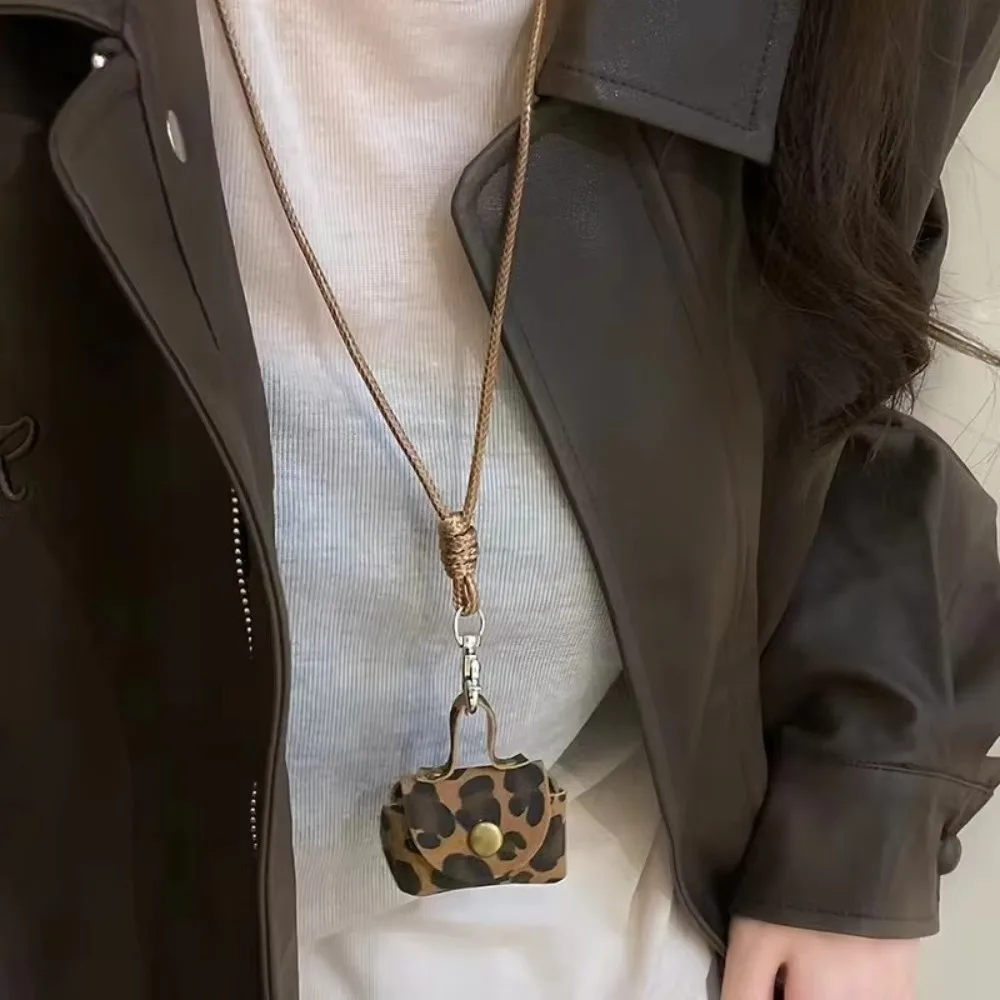 Fashion Leather Hanging Neck Coin Purse Necklace Pendant Long Sweater Chain Women Necklace Women