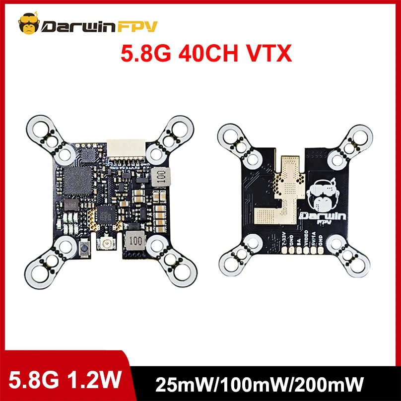 

DarwinFPV 5.8G 40CH 1200mW Switchable Video Transmitter 1.2W VTX For Baby Ape / Pro / V2 FPV Quadcopter For FPV Drones DIY