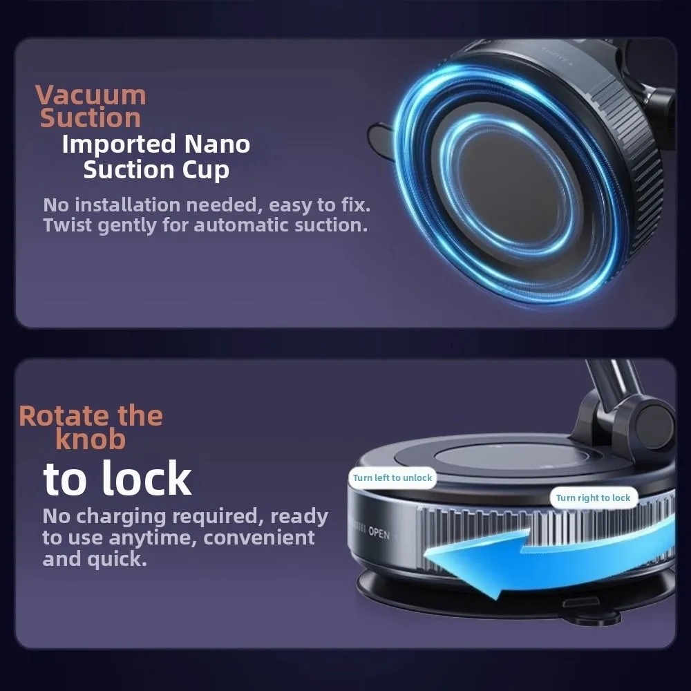 Phone Mount Magnetic Car Phone Holder Folding 360° Rotating Cell Phone Bracket Universal Portable Travel Phone Stand Desktop