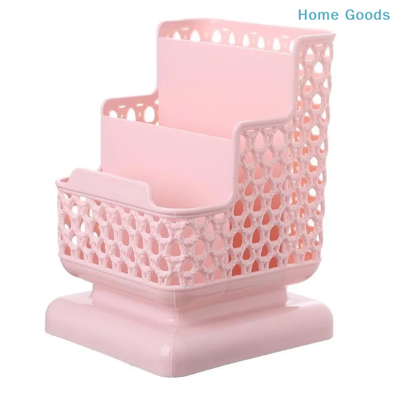 preferredDesktop Pen Holder with Phone Holder Slot Multi Compartment Hollow PP Plastic Organizer for Office Home Desk Stationery