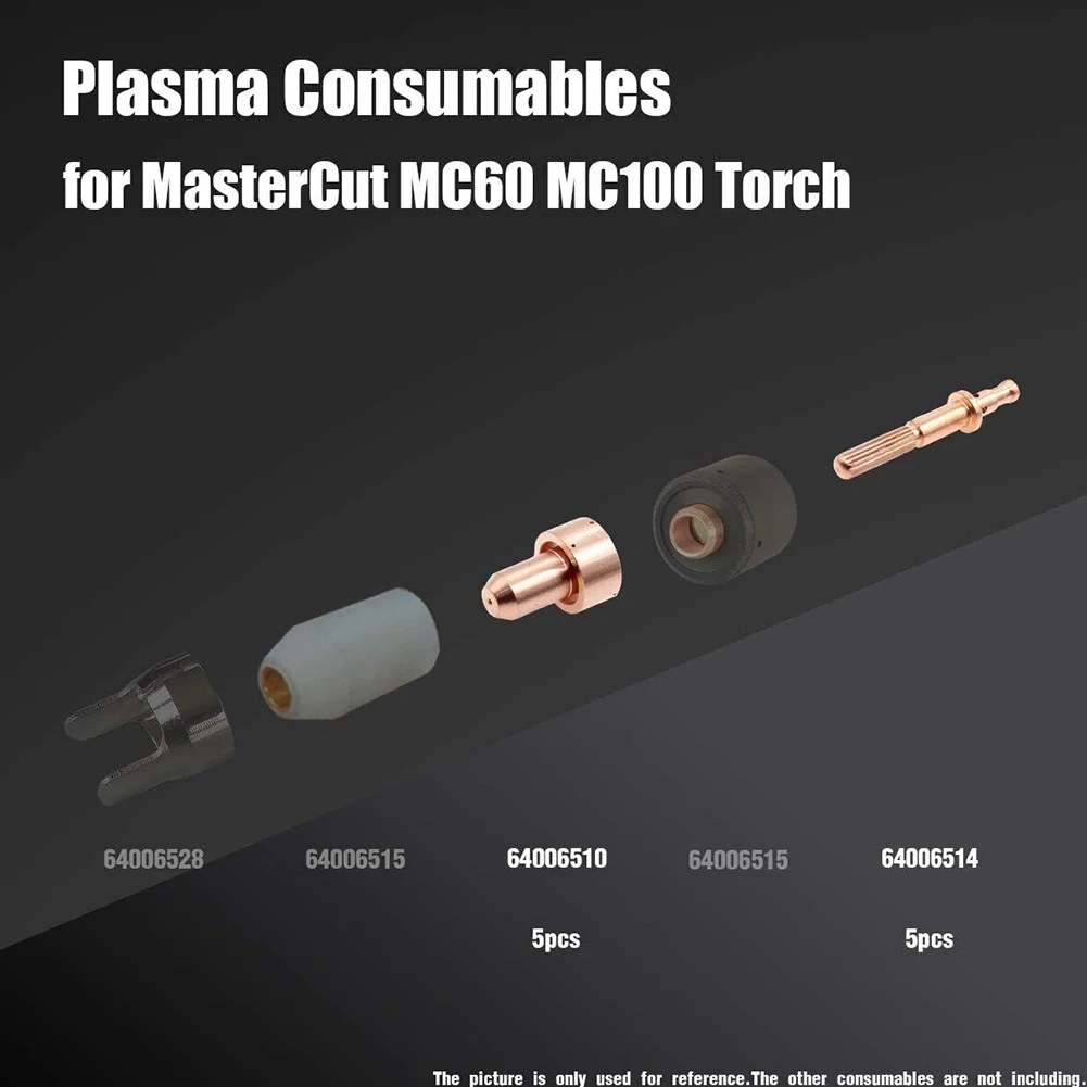 

Plasma Electrode 64006514 Tip 60A 64006510 Trimmer Nozzles Kit Welding Tools For Radnor MasterCut MC60 MC100 Torch