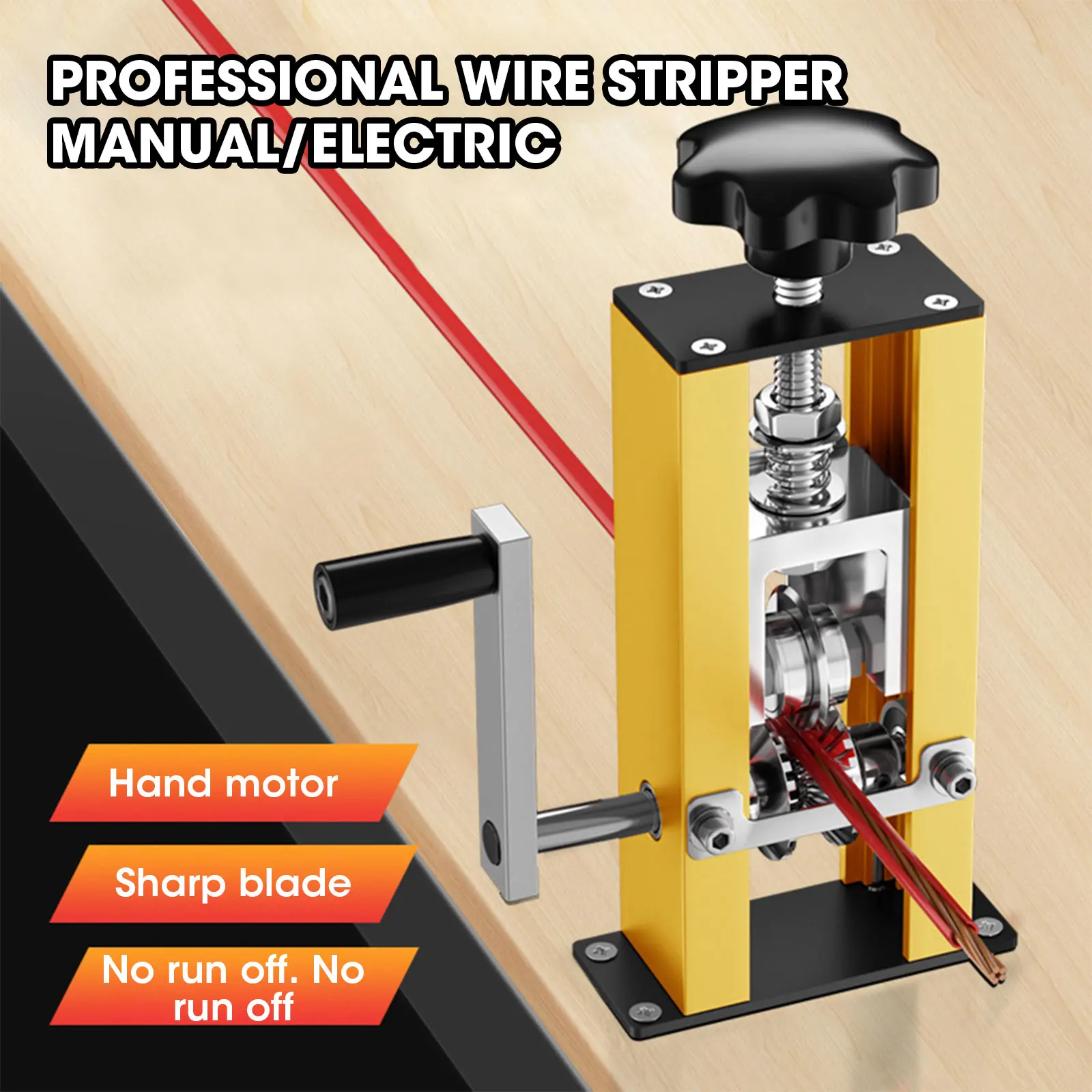 Portable Wire Stripper Manual Wire Stripping Tool 1-25mm Cable Electric Peeling Machine Hand Crank Support Use Electric Drill