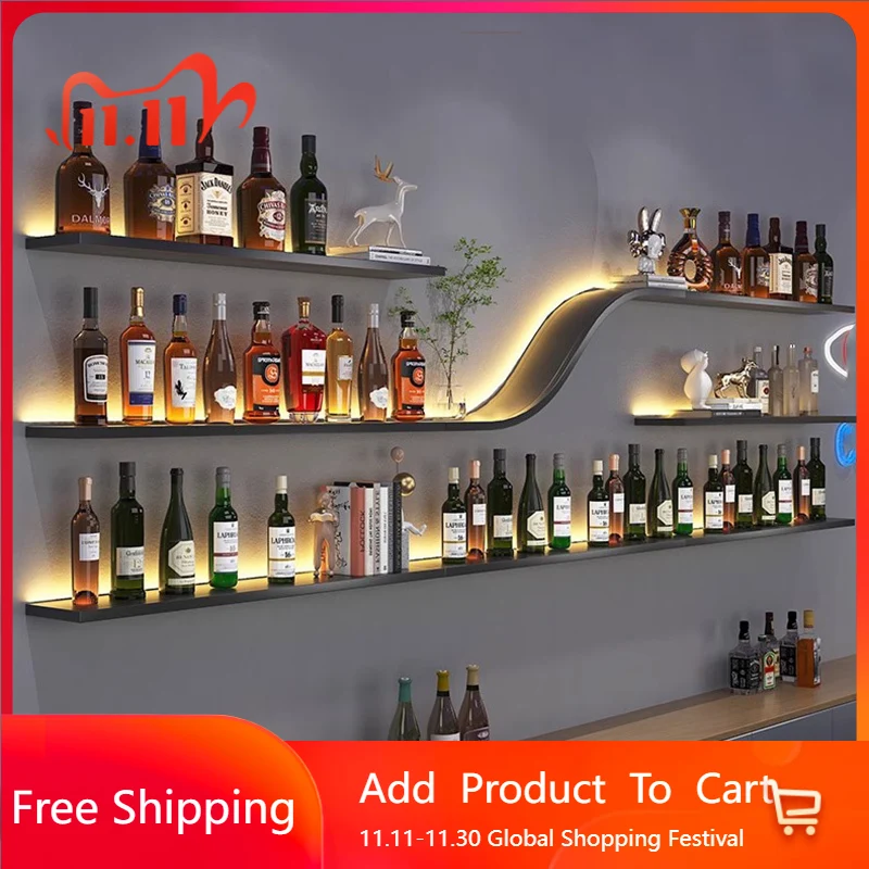 

Display Storage Bar Cabinet Wine Rack Wall Metal Standing Shop Bar Cabinet Wine Rack Commercial Shelf Vitrina Home Furniture