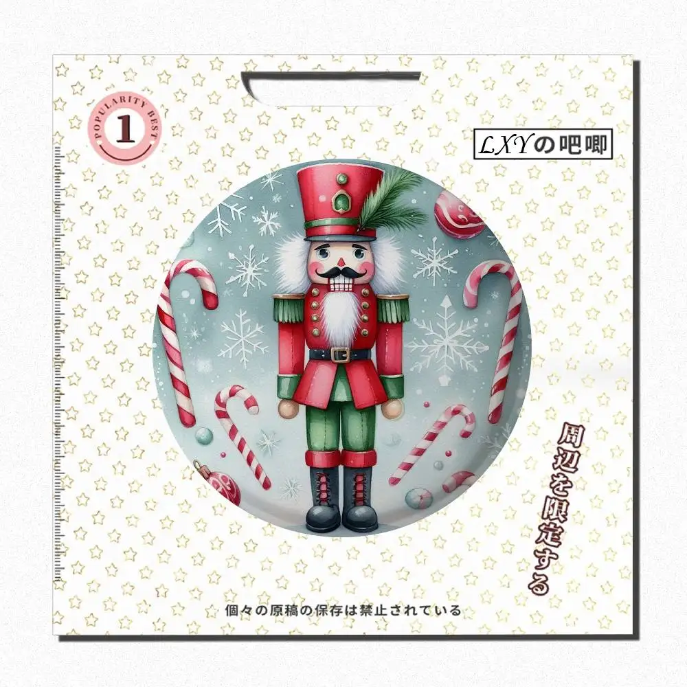 Custom Nordic Nutcracker Soldier Badges Anime Round Laser Badge Cartoon Brooch Clothes Backpack Accessories Lapel - view 6