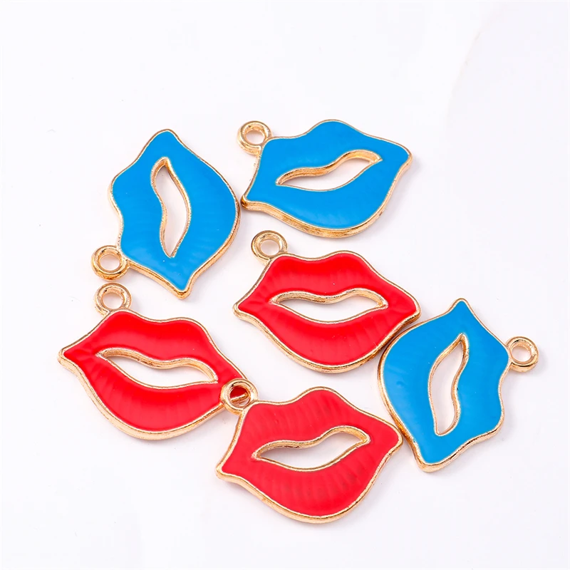 

Duarte 20Pcs/Lot Cute Enamel Red Lip Charms Pendants for Making Drop Earrings Necklaces Bracelets DIY Crafts Jewelry Findings
