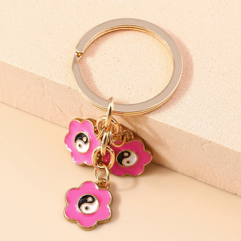 Aihua 40 Farben Niedlicher Pflanzen-Schlüsselanhänger Emaille Sakura-Blumen-Schlüsselanhänger für Frauen Mädchen Handtasche Anhänger Autoschlüsselhalter DIY Schmuck Geschenke – Detail 26