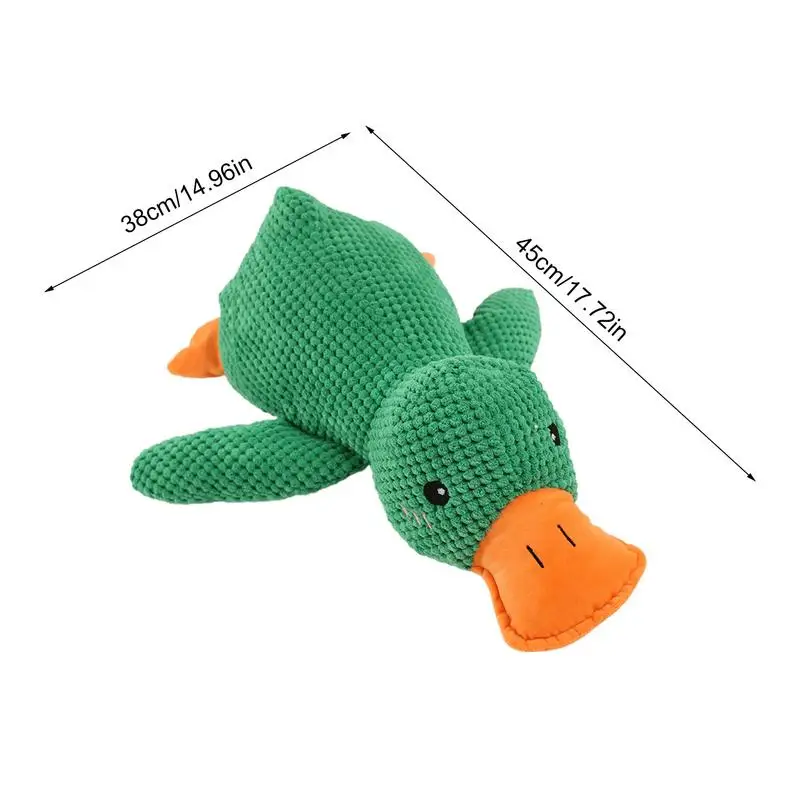 Cute Dog Plush Toys Pet Duck Squeak Toy Puppy Sound Wild Goose Chew Toy For Dogs Teeth Cleaning The Mellow Dog Calming Duck Toy