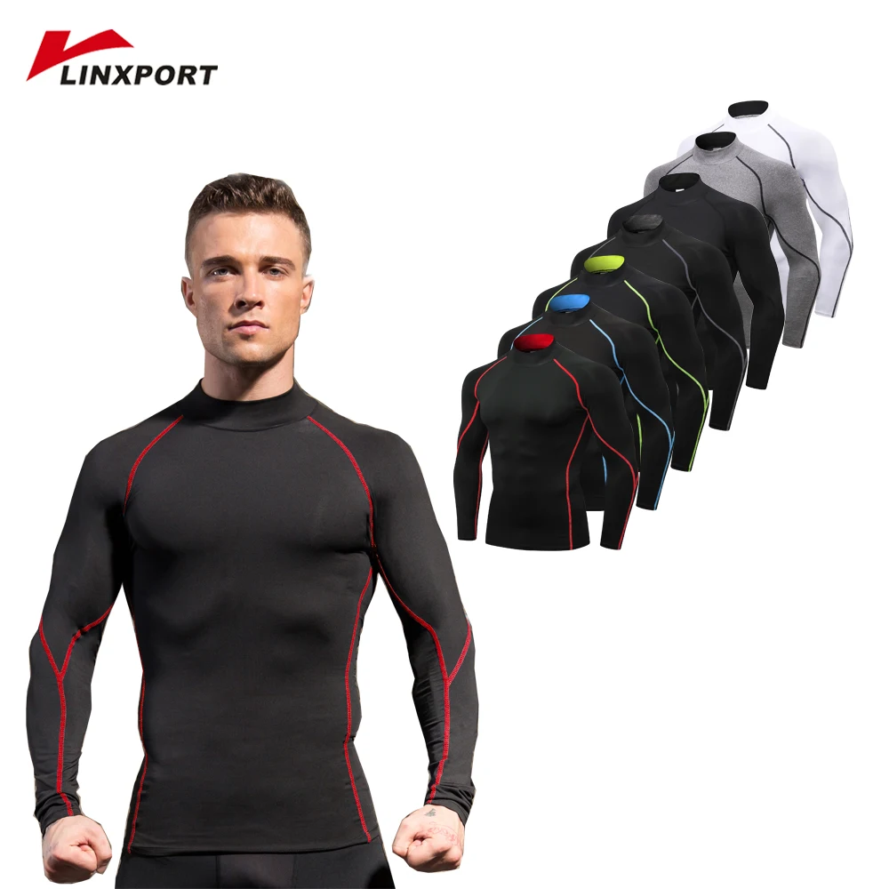 

Male Long Sleeve Shirts Camping Tight Top Workout Undershirt Gym Clothing Men High Elastic Tracksuits Running Training Jerseys