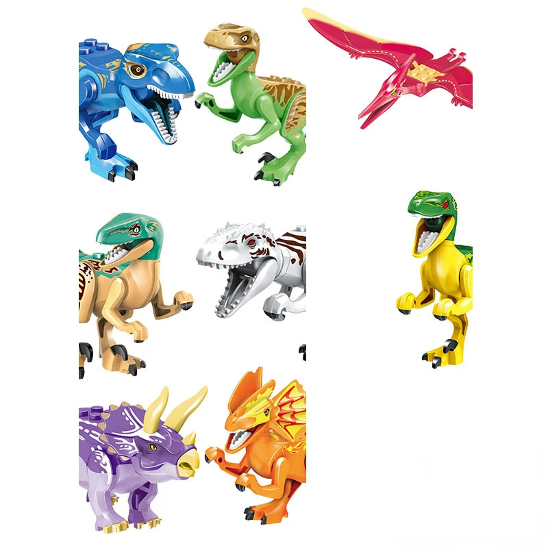 Décennie s de construction de figurines de dinosaures, briques d'assemblage, jouets de figurine d'anime, compatibles avec 208.assic World, 8 pièces par ensemble