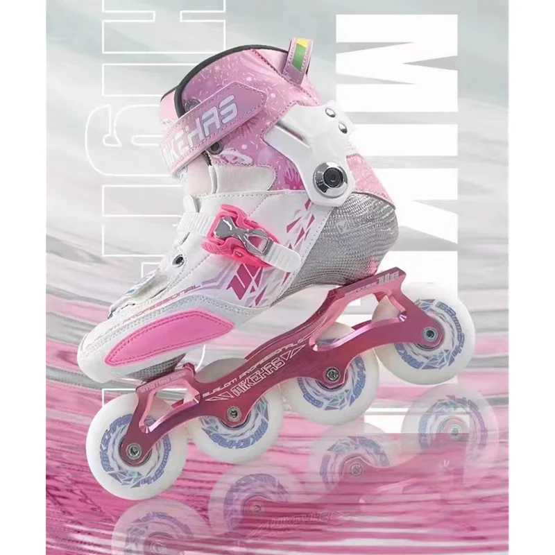 U6 Kinder der Kohlenstoff Faser Inline Skates Jugend Geschwindigkeit Skates Rollschuhe Abbildung Schlittschuhe Blau Rosa Sport Freizeit Größe 27-38