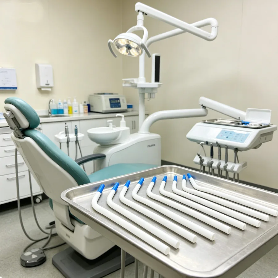 Disposable Dental Curved Suction Tips | Efficient Saliva Suction • Sterile & Safe