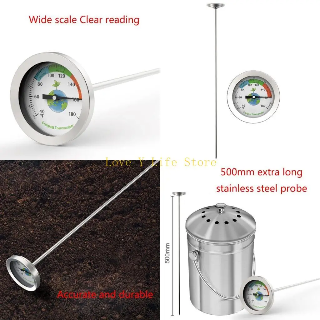 

L74C 50 см из нержавеющей стали Компост почвы термометр Цельсия Измерение садового двора 40-180 ℉ Температура набора