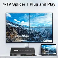 Controlador de pared de vídeo 2X2, 1080P, 4K, DVI, HDMI, procesador de pared de vídeo 1x2 1x4 1x3 2x1 3x1 4x1, procesador multipantalla, empalmador de vídeo de TV