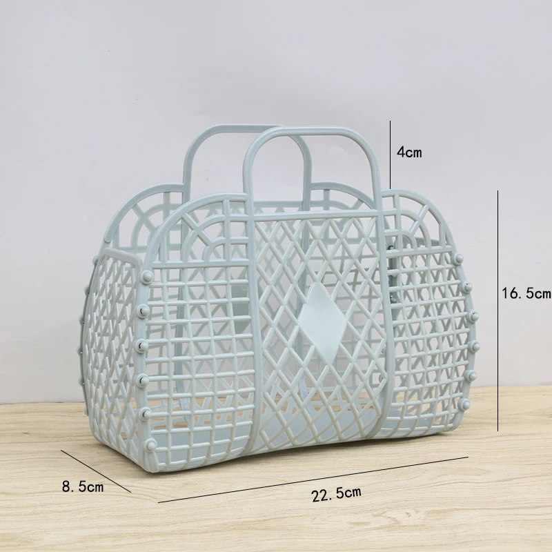 Plastic Portable Shopping Basket Fruit Vegetable Basket Bathroom Organizer Sundry Storage Foldable Bath Basket Soft