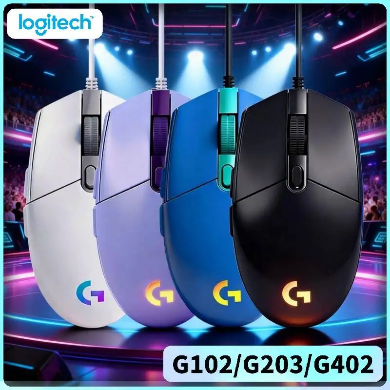 

Игровая мышь Logitech G102 G203 G402 проводная с RGB-подсветкой и высокоточным сенсором для ПК, ноутбуков и геймеров на Windows