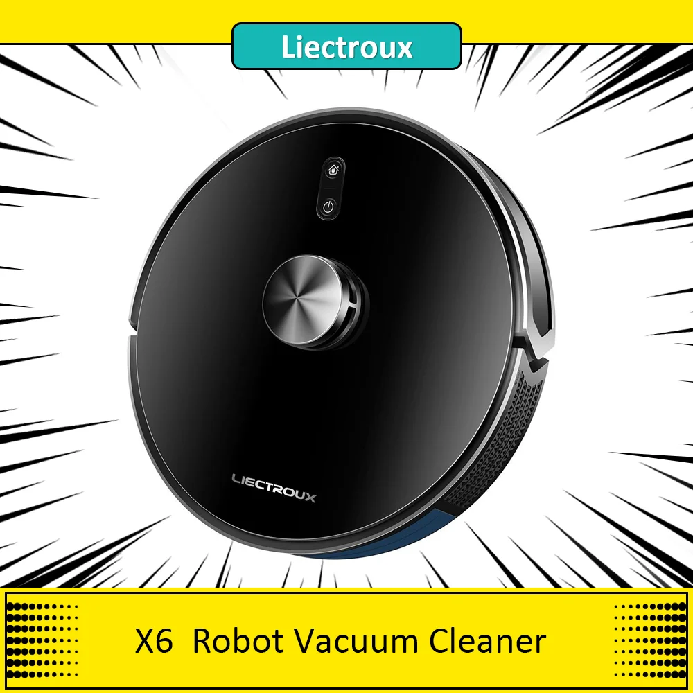 Liectroux X6 Robot Vacuum Cleaner, 6500Pa Suction 28W, Multiple Floors Maps, 5 Maps Saved,LDS Laser Navigation, App Control