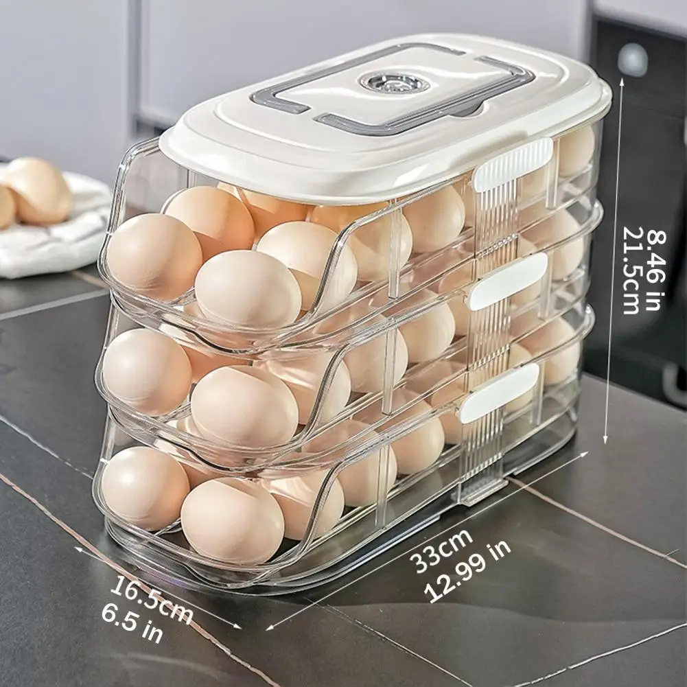 Automatic Rolling Egg Holder 1/2/3-Tier Kitchen Fridge Fresh Egg Storage Rack Plastic Egg Organizer Container Dispenser Eggs Box