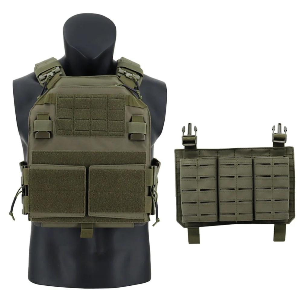 1000D Nylon Quick Release Tactical Vest Laser Cutting Training Vest CS Combat Vest With Magazine Pouch For Hunting Airsoft Vest