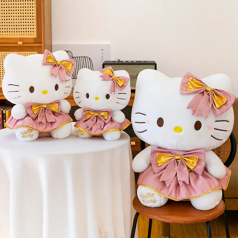 Sanrio Kawaii Hello Kitty Plüschtier, süße Stoffpuppe, Kindergeburtstagsgeschenk, Schlafzimmerdekoration, Wohnheim, schlafender Kumpel, Geschenk für Freunde
